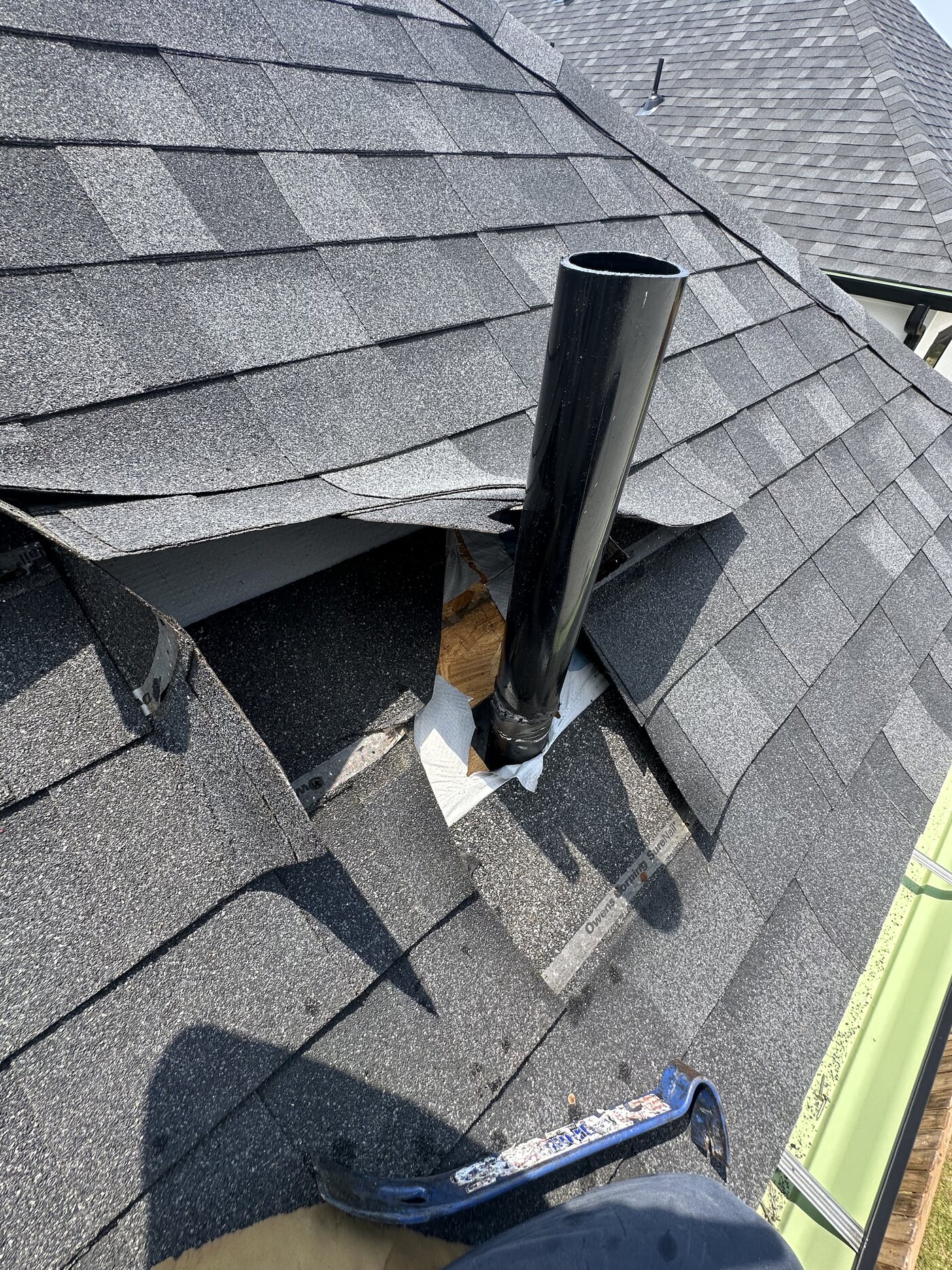 Roof repair flashing detail