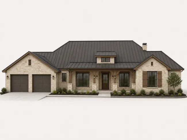 Home with a standing seam metal roof